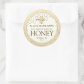 ハニカムとビー生の蜂蜜の虹色の黄色縁ど ラウンドシール (バッグ)