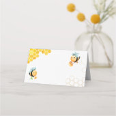 ハニカムとミツバチの食品ラベル プレイスカード (正面)