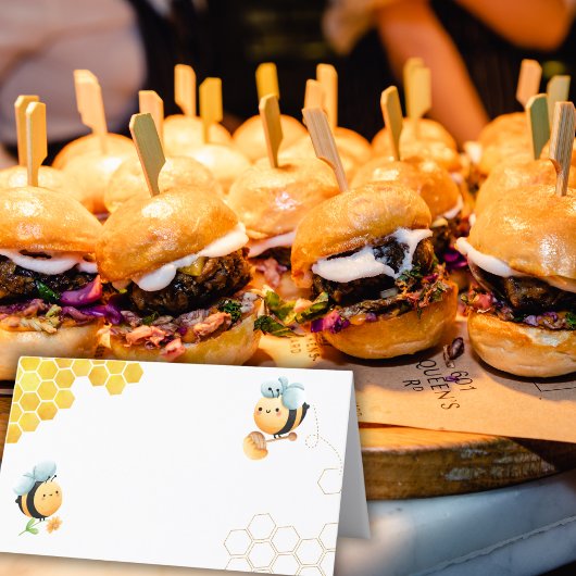 ハニカムとミツバチの食品ラベル プレイスカード