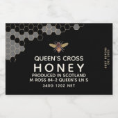 ハニカムとヴィンテージビブラックのハニーラベル フードラベル (シングルラベル)