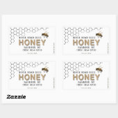 ハニカムと蜂の蜂蜜ラベルクラフト 長方形シール (シート)