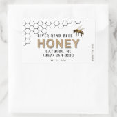 ハニカムと蜂の蜂蜜ラベルクラフト 長方形シール (バッグ)