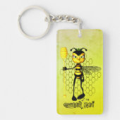 ハニカムと黄色と黒のクイーンビー キーホルダー (正面)