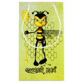 ハニカムと黄色と黒のクイーンビー スモールペーパーバッグ (裏面)