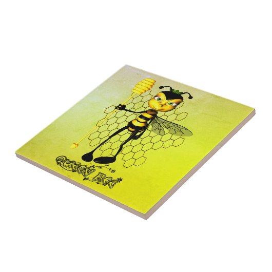 ハニカムと黄色と黒のクイーンビー タイル (側面)