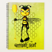 ハニカムと黄色と黒のクイーンビー プランナー手帳 (正面)