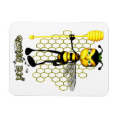 ハニカムと黄色と黒のクイーンビー マグネット (横)
