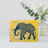 ハニカムに黒と黄色のゾウ シーズンポストカード (スタンド正面)