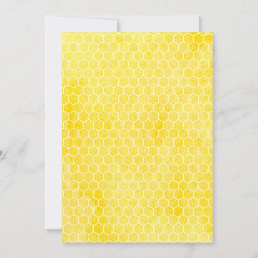 ハニカムのまわりにママへビー赤ちゃんシャワー 招待状 (裏面)