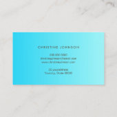 ハニカムアクアティール(緑がかった色)ブルー 名刺 (裏面)