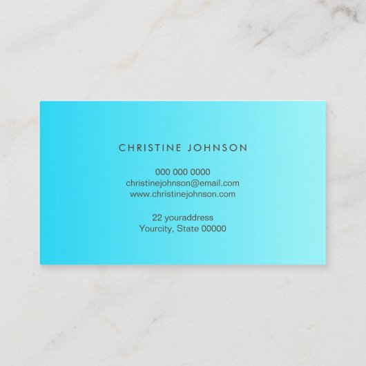 ハニカムアクアティール（緑がかった色）ブルー 名刺 (裏面)