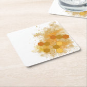 ハニカムアルコールインク スクエアペーパーコースター (アングル)