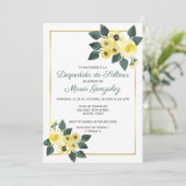 ハニカムイエローフラワー ブライダルシャワー 招待状 (スタンド正面)