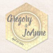 ハニカムエイプリル結婚ズ再生可能紙コースター ペーパーコースター (正面)