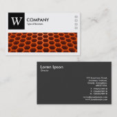 ハニカムオレンジ – ロゴとパネルv2 – 黒 名刺 (正面/裏面)