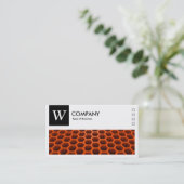 ハニカムオレンジ – ロゴとパネルv2 – 黒 名刺 (スタンド正面)