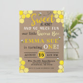 ハニカムクイーンビー1歳の誕生日 招待状 (スタンド正面)