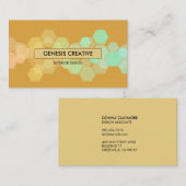 ハニカムグラデーションオレンジ色金ゴールドデザイナ 名刺 (正面/裏面)