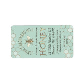 ハニカムグリーン付き裏庭ハニービー ラベル (正面)