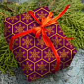 ハニカムスケッチの花王室の柄 ラッピングペーパー