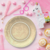 ハニカムダマスクの結婚式 ペーパープレート (パーティー)