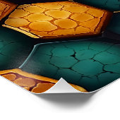 ハニカムテクスチャ素朴抽象芸術アートポスター ポスター (コーナー)