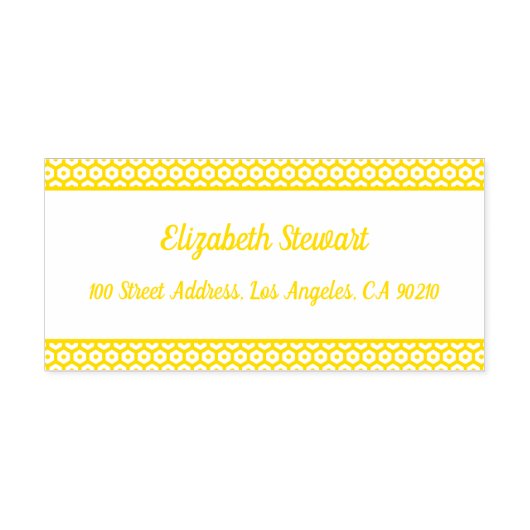 ハニカムデザイン差出人住所自己インキングスタンプ セルフインキングスタンプ (デザイン)