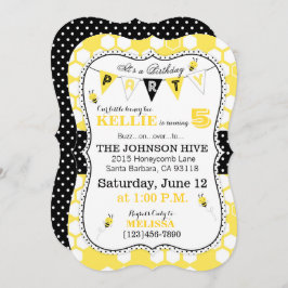 ハニカムドット及びのまわりに誕生日招待状 招待状