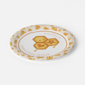 ハニカムハチビーかわいい赤ちゃんシャワー ペーパープレート (アングル)