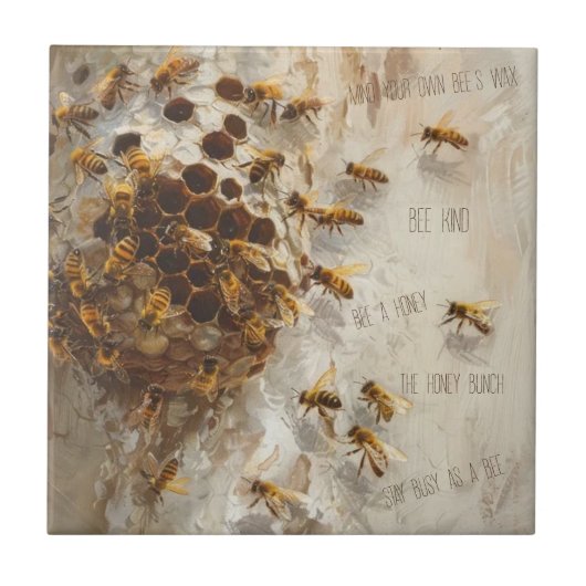 ハニカムハチミツことわざ | タイル (正面)