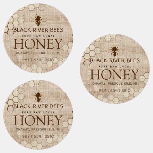 ハニカムハチミツとハチミツを使用した養蜂事業パッチ ラベル (グループ)