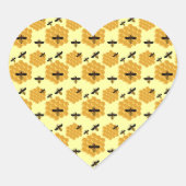 ハニカムハチミツ昆虫愛黄養蜂家 ハートシール (正面)