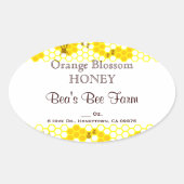 ハニカムハニカムハニチミツバチ4.5インチx 2.7インチ 楕円形シール (正面)