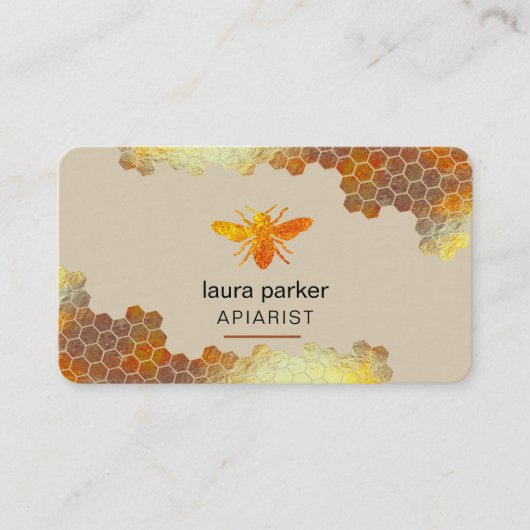 ハニカムハニービーアピアリストヘキソンズビーキーパーB 名刺 (正面)