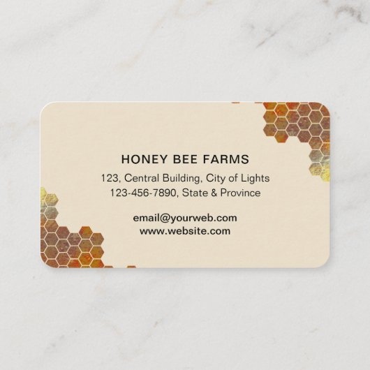 ハニカムハニービーアピアリスト六角の養蜂家 名刺 (裏面)