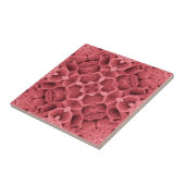 ハニカムバラピンク幾何学的コーナーフラワーデザイン タイル (側面)