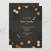 ハニカムバースデーパーティ招待状 招待状 (正面/裏面)