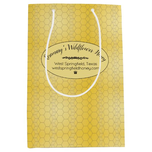 ハニカムパターンスクリプト ミディアムペーパーバッグ (正面)