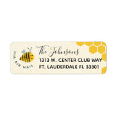 ハニカムパターン及びエアメールビー差出人住所 ラベル (正面)