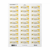 ハニカムパターン及びエアメールビー差出人住所 ラベル (フルシート)