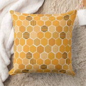 ハニカムパターン – イエロービーハニカムデザイン クッション (ブランケット)
