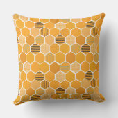 ハニカムパターン – イエロービーハニカムデザイン クッション (裏面)