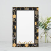 ハニカムパターン 便箋 (スタンド正面)