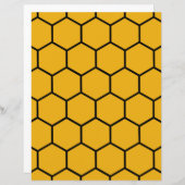 ハニカムパターン – 金ゴールドとブラックスクラップブック紙 (正面/裏面)