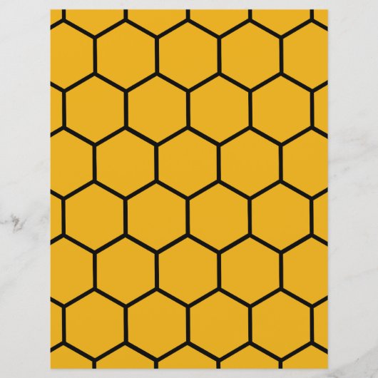 ハニカムパターン – 金ゴールドとブラックスクラップブック紙 (正面)
