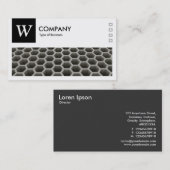 ハニカムパースペクティブ – ロゴとパネルv2 – 黒 名刺 (正面/裏面)