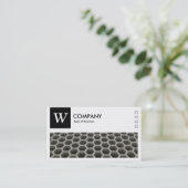 ハニカムパースペクティブ – ロゴとパネルv2 – 黒 名刺 (スタンド正面)