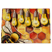 ハニカムビーとガーデンのストリングライト ラージペーパーバッグ (正面)