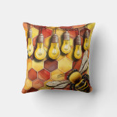 ハニカムビーと庭のストリングライト クッション (裏面)