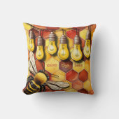 ハニカムビーと庭のストリングライト クッション (正面)